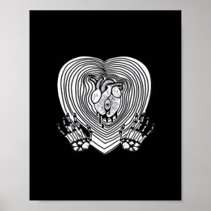 Crying Heart Classic - Skeleton Hands Heart Poster