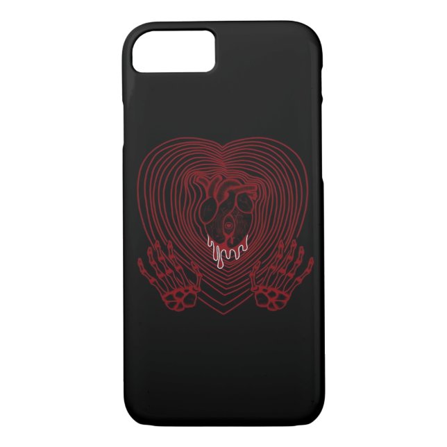 Crying Heart In Red  - Skeleton Hands Hearts Case-Mate iPhone Case (Back)