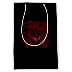 Crying Heart In Red - Skeleton Hands Hearts Medium Gift Bag