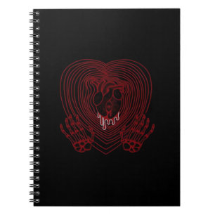Crying Heart In Red - Skeleton Hands Hearts Notebook