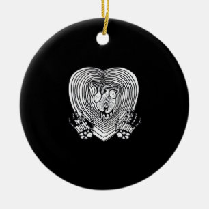 Crying Heart Skeleton Hands Classic Style Ceramic Tree Decoration