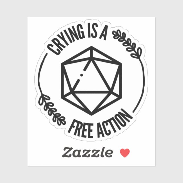 Crying is a Free Action Funny D&D Sticker (Sheet)