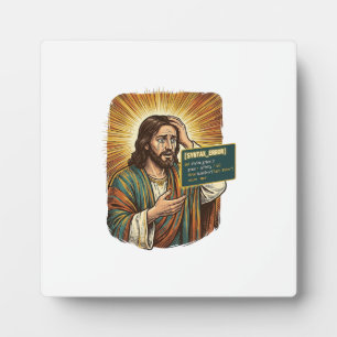 Crying Jesus Syntax Error Coding Programmer Softwa Plaque