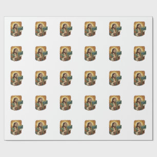 Crying Jesus Syntax Error Coding Programmer Softwa Wrapping Paper