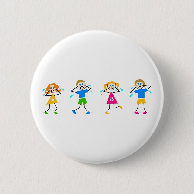Crying Kids 6 Cm Round Badge (Front)