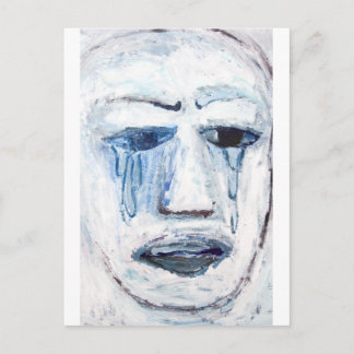 Crying Man (face portrait expressionism ) Postcard