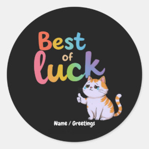Crying Meme Cat Sarcastic Good Luck Illustration Classic Round Sticker
