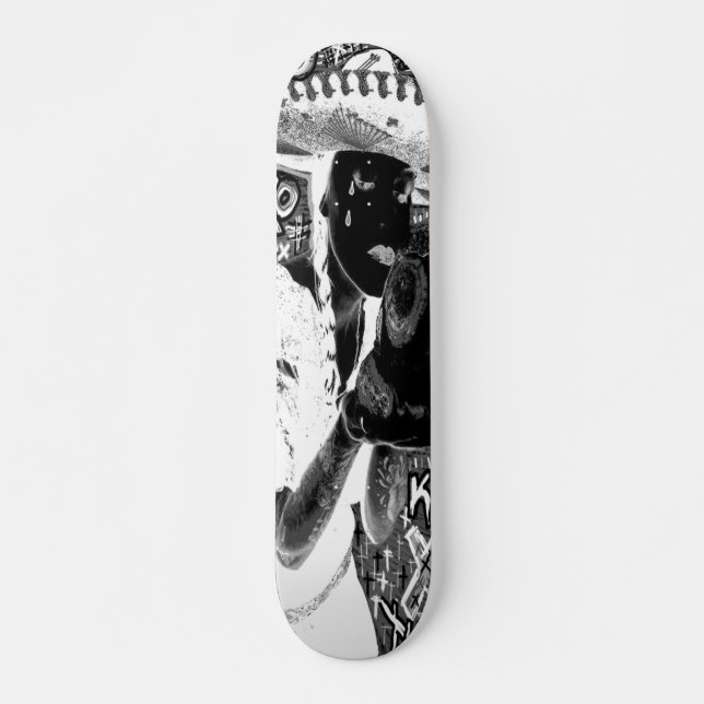 crying mexicana kisses skull skateboard (Front)