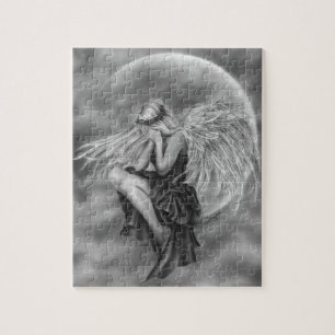 Crying Moon Angel Jigsaw Puzzle