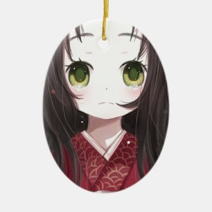 crying necco ceramic tree decoration