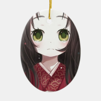 crying necco ceramic tree decoration