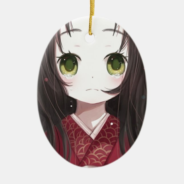 crying necco ceramic tree decoration (Front)
