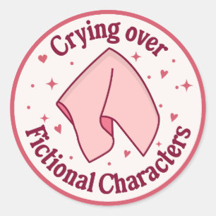 Crying Over Fictional Characters Bookish Book Love Classic Round Sticker