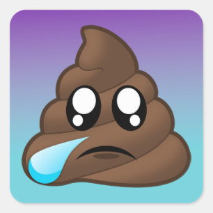 Crying Poop Emoji Ombre Stickers