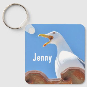 Crying Seagull - Personalised Name Keychain