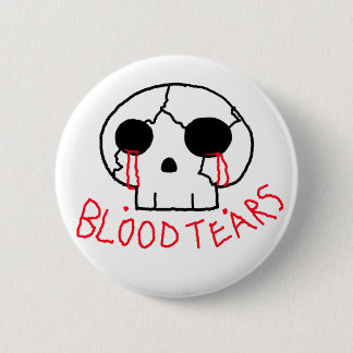 Crying skull 6 cm round badge