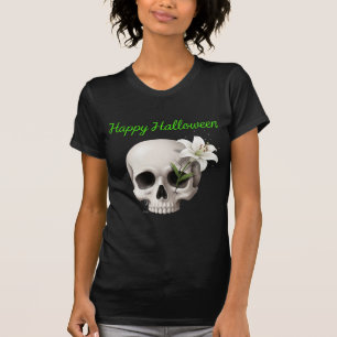 Crying Skull with Lily Halloween T-Shirt
