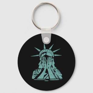 Crying Statue Of Liberty Protest Key Ring