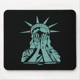 Crying Statue Of Liberty Protest Mouse Mat