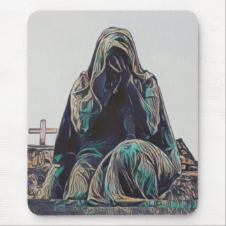 crying woman 2 mouse mat