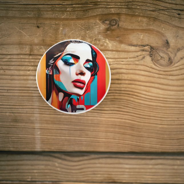 Crying Woman Pop Art Ceramic Knob (Creator Uploaded)