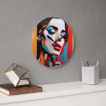 Crying Woman Pop Art Large Clock<br><div class="desc">Bring a touch of striking emotion and vibrant colour to your walls with this captivating pop art clock. Featuring the bold, visually striking depiction of a beautiful woman in tears, this artwork combines the raw intensity of emotion with the playful boldness of pop art style. Rendered in a palette of...</div>