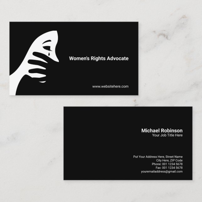 Crying Woman | Women's Rights Business Card (Front/Back)