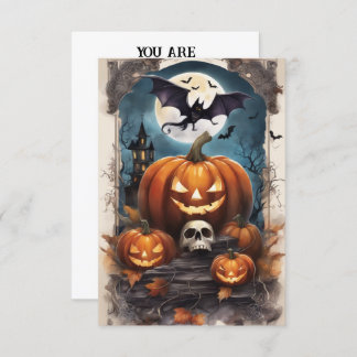 Cryptic Call: Tailored Halloween Gathering Invitat Invitation