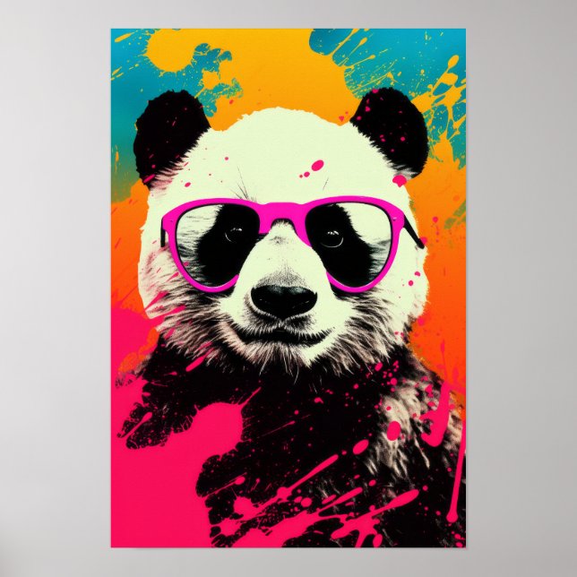 Cryptic Psychedelic Panda Poster - Mesmerising Pan (Front)