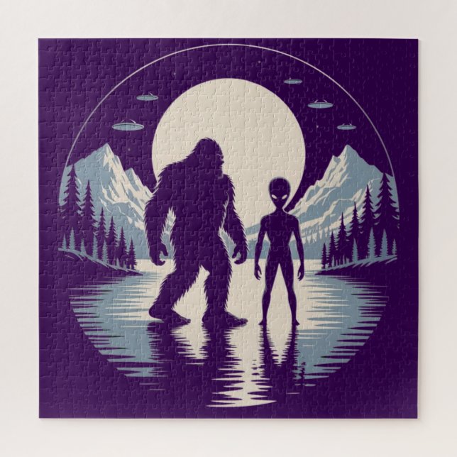 Cryptid Alien UFO Paranormal  Jigsaw Puzzle (Vertical)