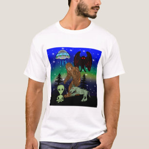 Cryptid Big Foot Alien Mothman UFO Chupacabra     T-Shirt