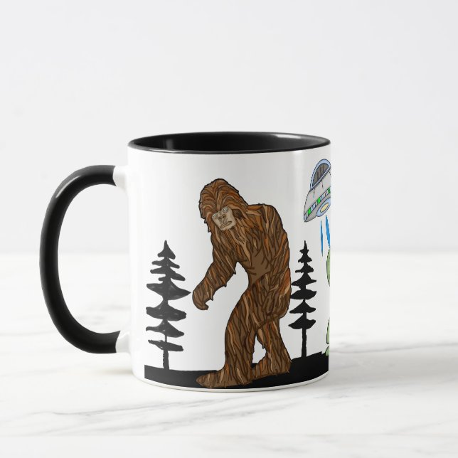 Cryptid Big Foot, Chupacabra, Alien, UFO Mug (Left)