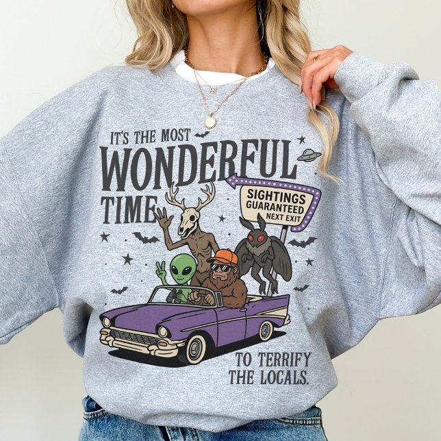 Cryptid Bigfoot Mothman Wendigo Alien Paranormal Sweatshirt (Creator Uploaded)