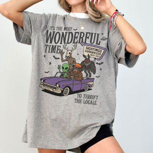 Cryptid Bigfoot Mothman Wendigo Alien Paranormal T-Shirt