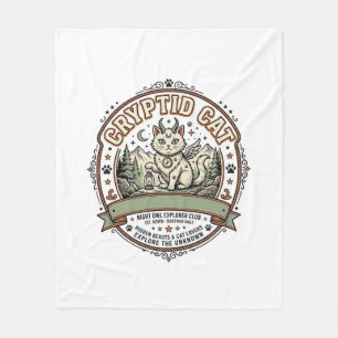 Cryptid Cat Cryptid Cat Vintage Vector Art Shirt D Fleece Blanket