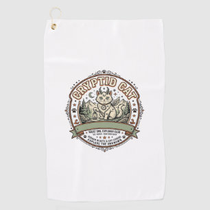 Cryptid Cat Cryptid Cat Vintage Vector Art Shirt D Golf Towel