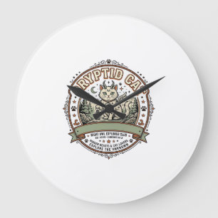Cryptid Cat Cryptid Cat Vintage Vector Art Shirt D Large Clock