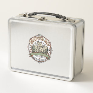 Cryptid Cat Cryptid Cat Vintage Vector Art Shirt D Metal Lunch Box