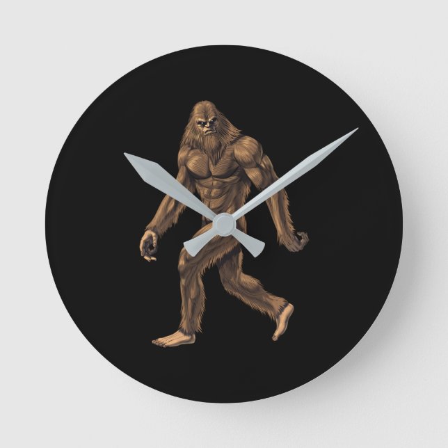 Cryptid Creature Bigfoot Round Clock (Front)