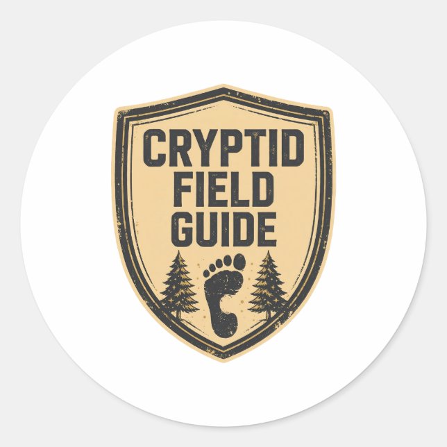Cryptid Field Guide Badge Sticker (Front)