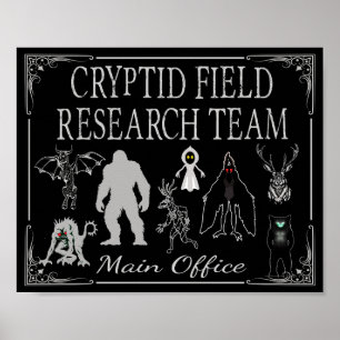 Cryptid Field Research Team Main Office Bigfoot Poster