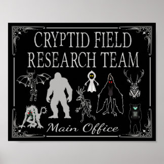 Cryptid Field Research Team Main Office Bigfoot Poster