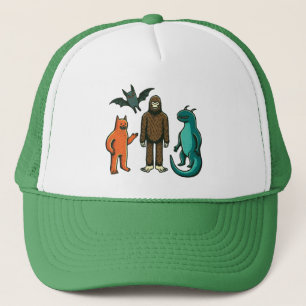 Cryptid Friends: Baby Bodysuit One-sie w/ Bigfoot Trucker Hat