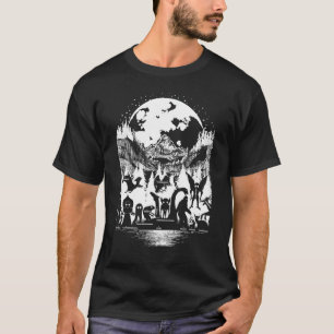 Cryptid Monsters Bigfoot Mothman Dogman Moon Crypt T-Shirt