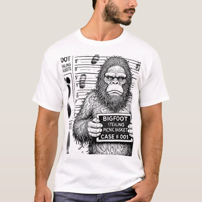 Cryptid Mugshots - Bigfoot T-Shirt (Front)