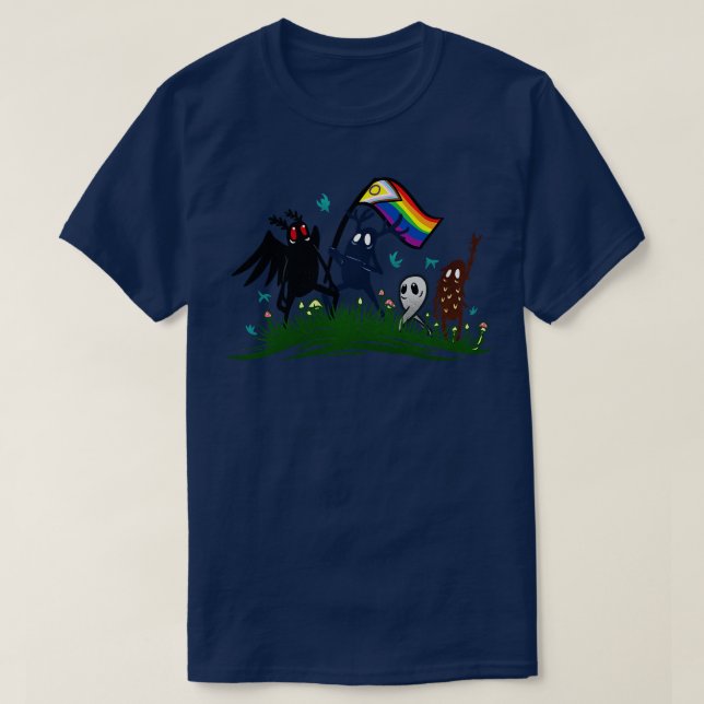 Cryptid Pride Mothman Fresno Nightcrawler Forest G T-Shirt (Design Front)
