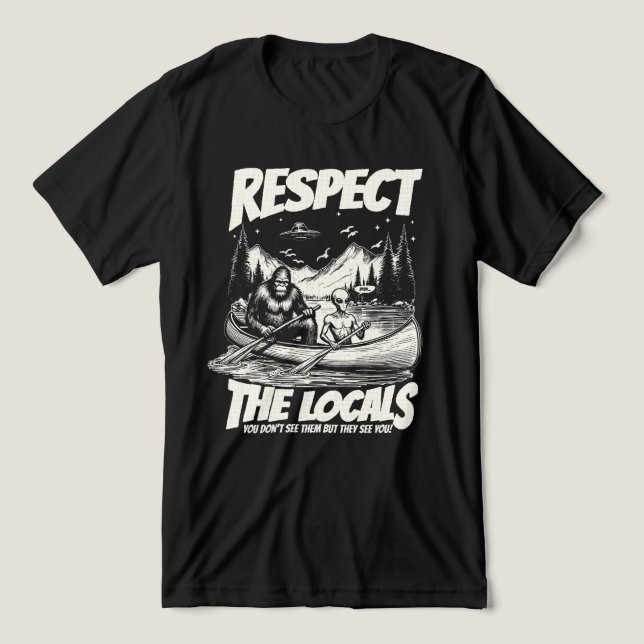 Cryptid Sasquatch Alien Encounter  Tri-Blend Shirt (Design Front)