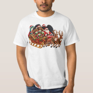 Cryptid Sleigh Ride Bigfoot Mothman Alien Santa T-Shirt