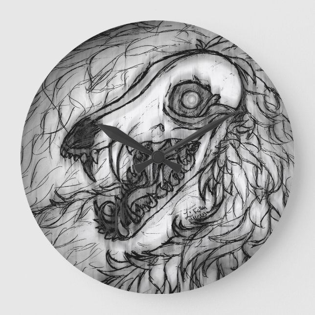 Cryptid: Snow Wasset Sketch  Large Clock (Front)