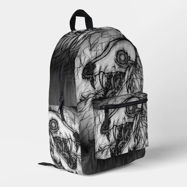 Cryptid: Snow Wasset Sketch  Printed Backpack (Back Corner Left)